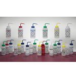 Safety Label Wash Bottle, WM, Deionized, 16oz/500ml, 6/pak